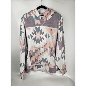 Hooey Ladies XXL Hoodie Sweatshirt Southwest‎ Cream & Muliticolor